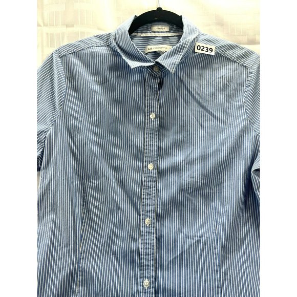 LIZ CLAIBORNE, Women SHIRT, BUTTON DOWN, SHORT sleeve, COLOR BLUE, SIZE S - Picture 7 of 9